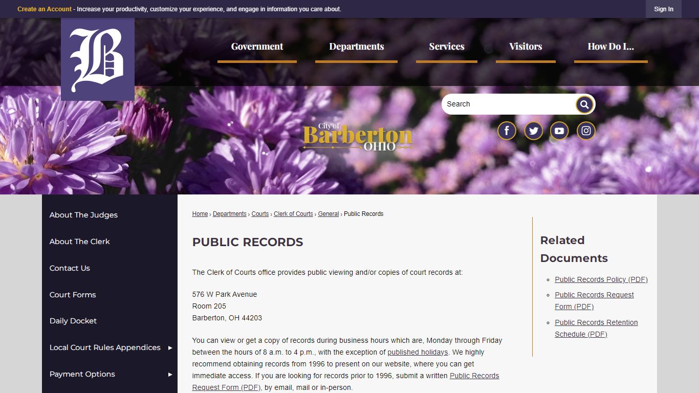 Public Records | Barberton, OH