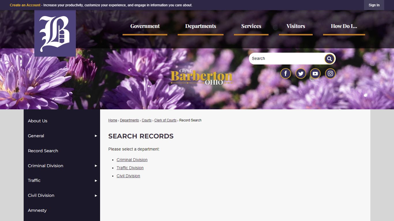 Search Records | Barberton, OH