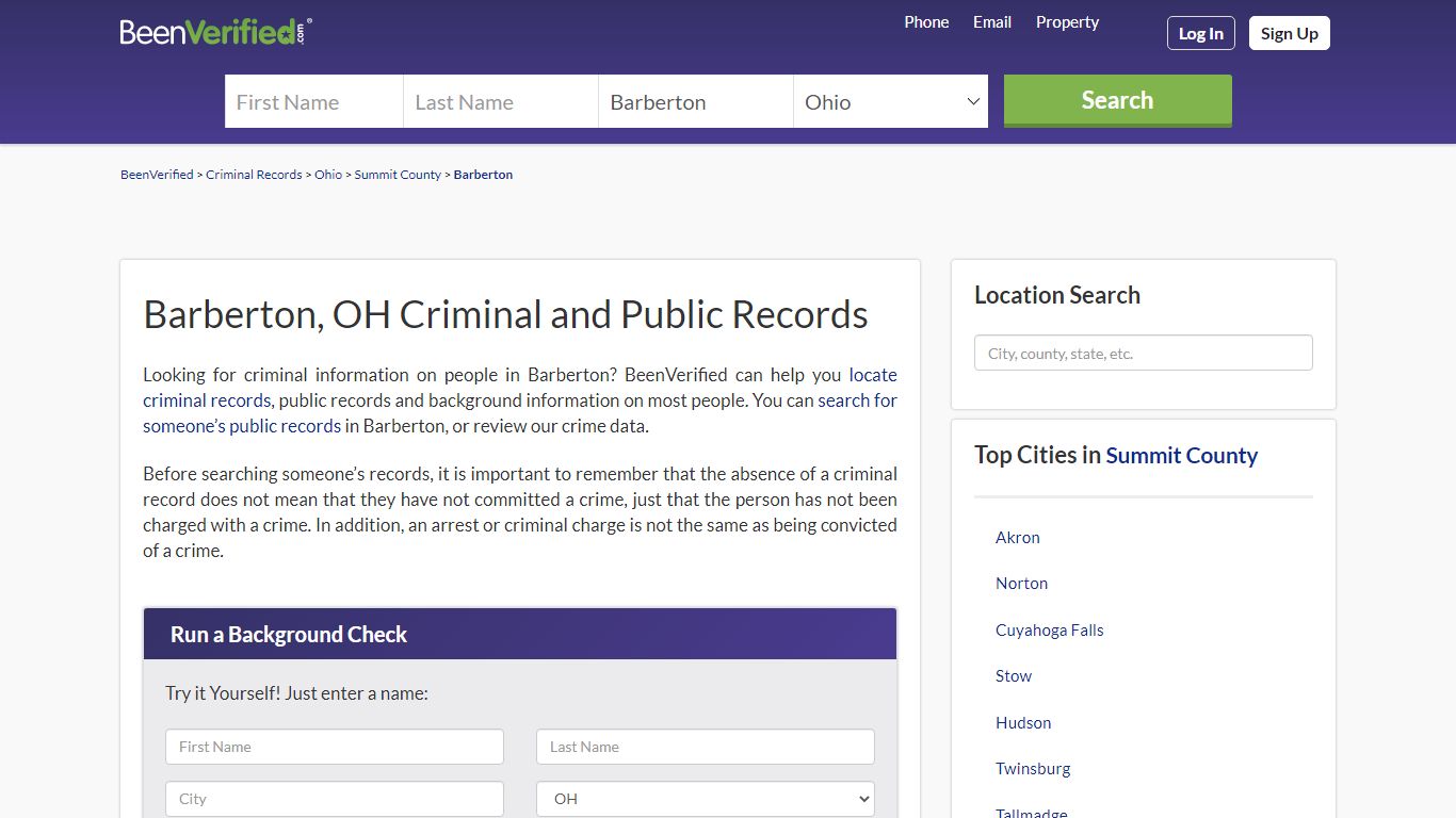 Barberton Public Records (OH) - Court & Criminal Records | BeenVerified