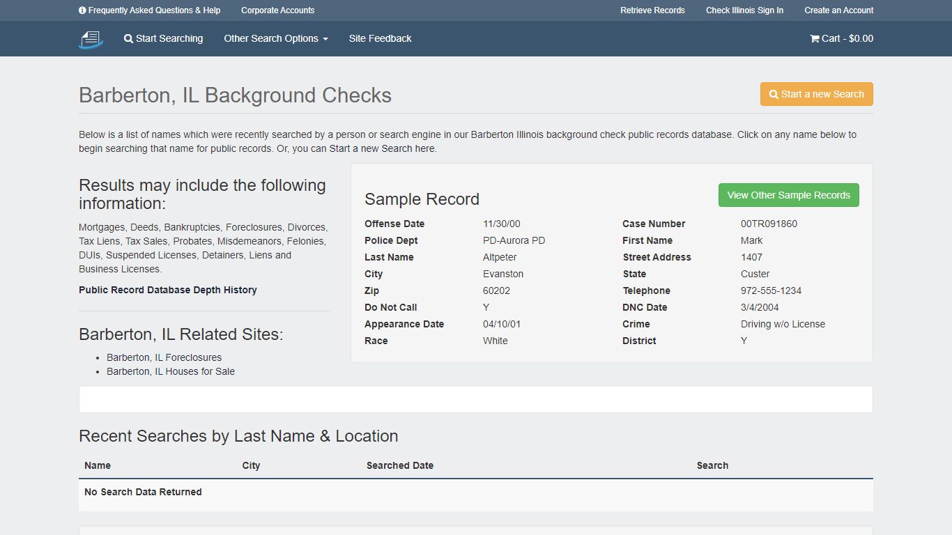 Barberton, IL Background Checks - Public records - Record Information ...